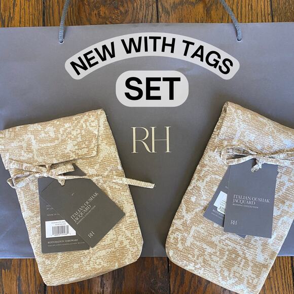 NWT 2 Restoration Hardware Italian Oushak  Jacquard Standard Shams New with Tags - Picture 1 of 8